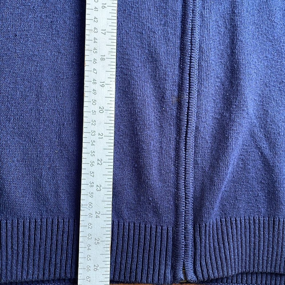 North Fields Scotland Zip Up Striped Sweater Navy Blue XL - Picture 7 of 7